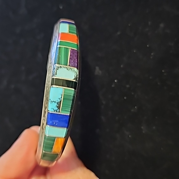 WILBUR MUSKET Navajo inlaid bracelet
